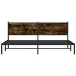 vidaXL Cadre de lit en métal sans matelas chêne fumé 193x203 cm