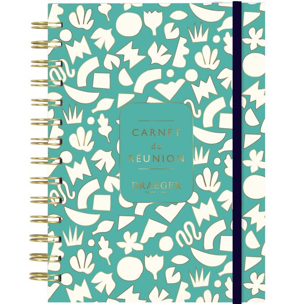 Carnet De Réunion À Spirales A5 - 192 Pages - Turquoise - Draeger paris