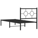 vidaXL Cadre de lit métal avec tête de lit noir 75x190 cm