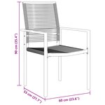 vidaXL Set de 5 pièces de salle à manger de jardin noir en rotin PVC