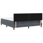 vidaXL Lit à ressorts avec matelas et LED Gris foncé 180x200 cm Velours