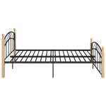 vidaXL Cadre de lit sans matelas noir métal bois chêne 140x200 cm