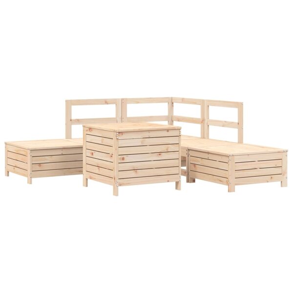 vidaXL Salon de jardin 6 Pièces bois de pin massif