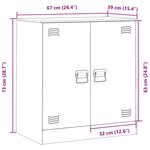 vidaXL Buffet rose 67x39x73 cm acier