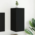 vidaXL Meuble TV mural avec lumières LED noir 30 5x35x70 cm