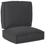vidaXL Ensemble de coussins de palette 2 pièces en tissu Oxford noir
