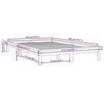 vidaXL Cadre de lit Gris 160x200 cm Bois de pin massif