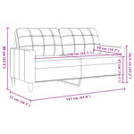 vidaXL Canapé à 2 places Noir 140 cm Velours