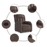 vidaXL Fauteuil inclinable électrique Marron Similicuir