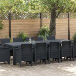 Ensemble de salle à manger de jardin vidaXL 13 pièces Anthracite Poly Rattan