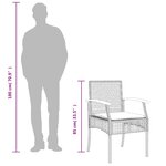 vidaXL Ensemble à manger de jardin et coussins 7 Pièces beige poly rotin