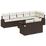vidaXL Ensemble de Canapés de Jardin 8 Pièces avec Coussins en Poly Rattan Gris