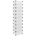 vidaXL Étagère à chaussures Transparent 44x32x174 cm PP