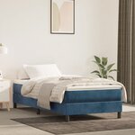 vidaXL Cadre de lit sans matelas bleu foncé 90x190 cm velours