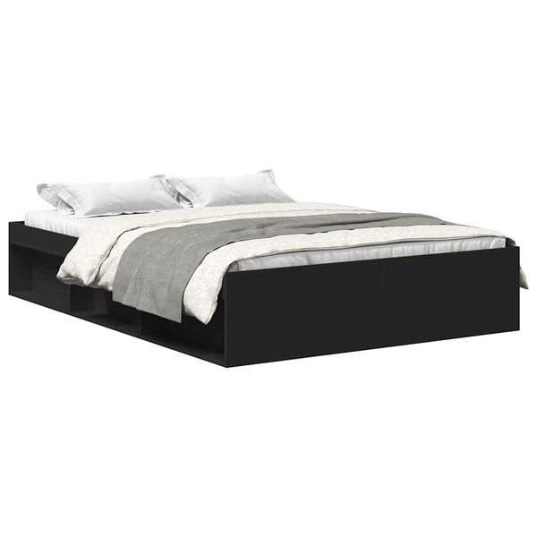 vidaXL Cadre de lit sans matelas noir 150x200 cm