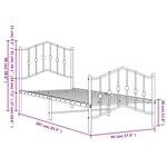 vidaXL Cadre de lit métal sans matelas avec pied de lit noir 90x200 cm