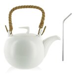 Théière Jiangxi en faïence 1 litre + 4 pailles en inox