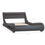 vidaXL Cadre de lit avec LED Gris Similicuir 100 x 200 cm