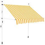 vidaXL Auvent rétractable manuel 150 cm Rayures oranges et blanches