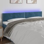 vidaXL Tête de lit à LED Bleu foncé 200x5x78/88 cm Velours