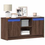vidaXL Meuble TV avec LED chêne marron 100x34x50 cm bois d'ingénierie