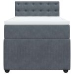 vidaXL Sommier à lattes de lit avec matelas Gris foncé 100x200 cm