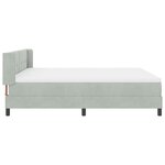 Lit box spring vidaXL avec matelas Gris clair 180x200 cm Velours