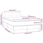 vidaXL Sommier à lattes de lit avec matelas Taupe 120x200 cm Tissu