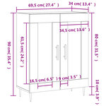 vidaXL Buffet gris béton 69 5x34x90 cm bois d'ingénierie