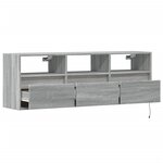 vidaXL Meuble TV mural avec lumières LED sonoma gris 130x31x45 cm