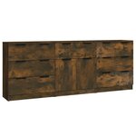 vidaXL Buffets 3 Pièces Chêne fumé Bois d'ingénierie