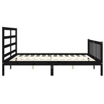 vidaXL Cadre de lit avec tête de lit noir 200x200 cm bois massif