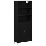 vidaXL Buffet Chêne noir 69.5x34x180 cm Bois d'ingénierie