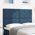 Tête de lit vidaXL Design de blocs en diamant bleu 144 cm en tissu