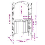 vidaXL Arche de jardin avec portail noir 108x45x235 cm acier