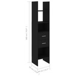 vidaXL Bibliothèque Noir 40x35x180 cm Bois d’ingénierie