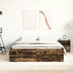 vidaXL Cadre de lit sans matelas chêne fumé 120x190 cm