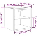 vidaXL Meubles TV muraux et lumières LED 2Pièces sonoma gris 30x28 5x30cm