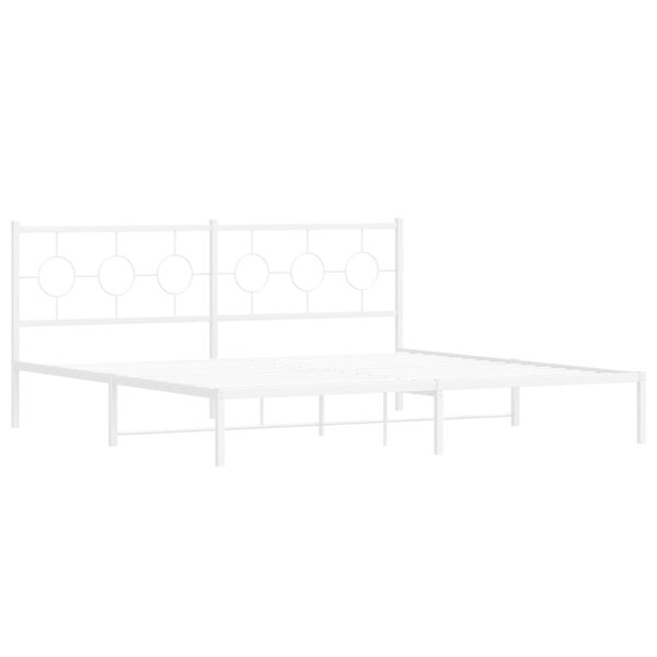 vidaXL Cadre de lit métal avec tête de lit blanc 193x203 cm