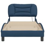 vidaXL Cadre de lit avec lumières LED bleu 90x190 cm tissu