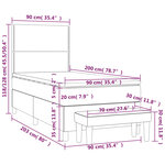 vidaXL Sommier à lattes de lit avec matelas Marron foncé 90x200 cm