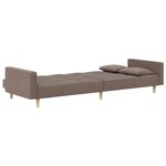 vidaXL Canapé-lit à 2 places avec deux oreillers taupe tissu