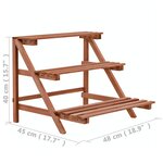 vidaXL Support à 3 niveaux pour plantes Bois de cèdre 48 x 45 x 40 cm