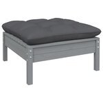 Salon de jardin meuble d'extérieur ensemble de mobilier 5 pièces avec coussins anthracite bois de pin 02_0016300