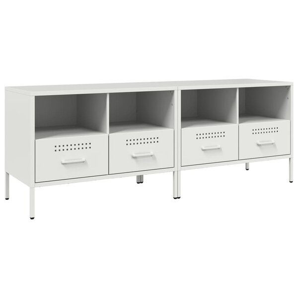 vidaXL Meubles TV 2 Pièces blanc 68x39x50 5 cm acier laminé à froid