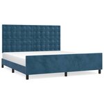 vidaXL Cadre de lit avec tête de lit Bleu foncé 180x200 cm Velours