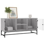 vidaXL Meuble TV avec portes en verre sonoma gris 102x37x50 cm