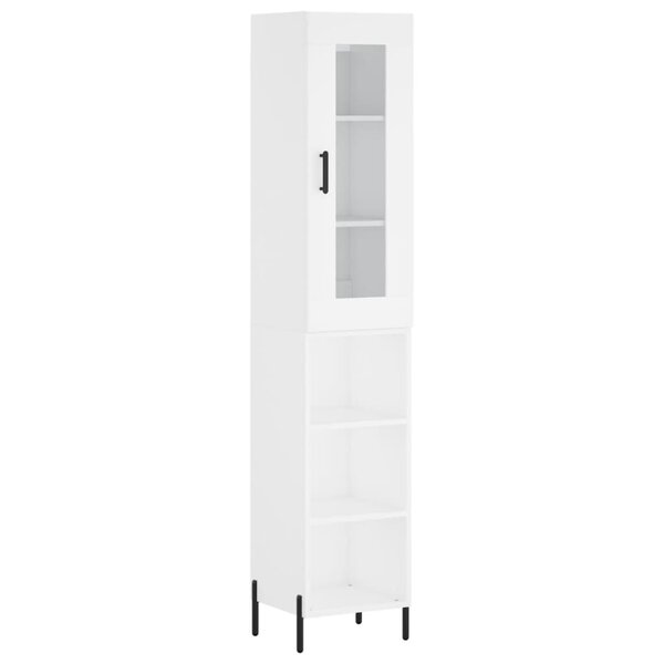 vidaXL Buffet haut Blanc 34 5x34x180 cm Bois d'ingénierie