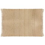 Tapis en toile de jute avec franges 120x170 cm