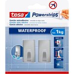 Set de 2 Crochets Powerstrips Auto-Adhésifs Waterproof Carré Small x 5 TESA